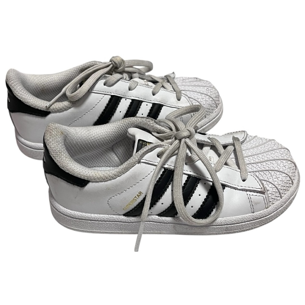 Adidas Kids Superstar White Black Sneakers Size 10K